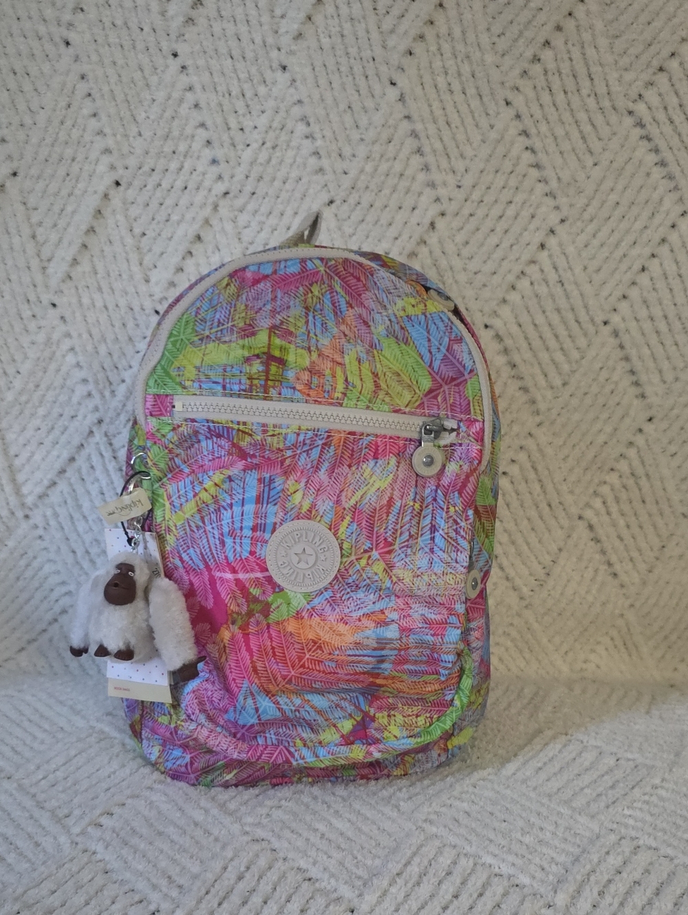 Kipling Bright Multicolor Palm-Print Mini Backpack